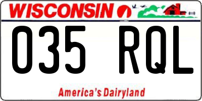 WI license plate 035RQL