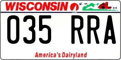 WI license plate 035RRA