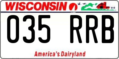 WI license plate 035RRB