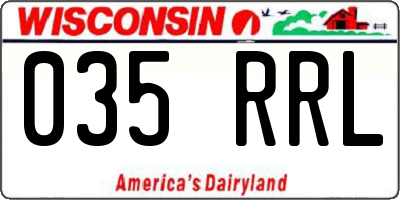 WI license plate 035RRL
