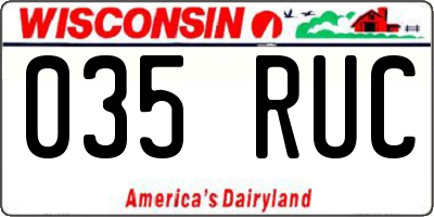 WI license plate 035RUC
