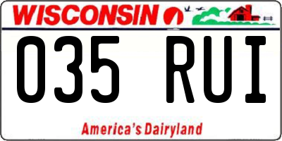 WI license plate 035RUI