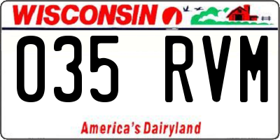 WI license plate 035RVM