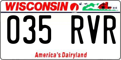 WI license plate 035RVR