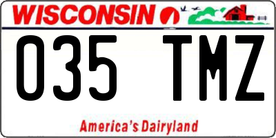 WI license plate 035TMZ