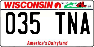 WI license plate 035TNA