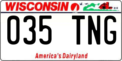 WI license plate 035TNG