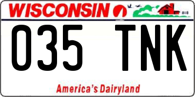 WI license plate 035TNK