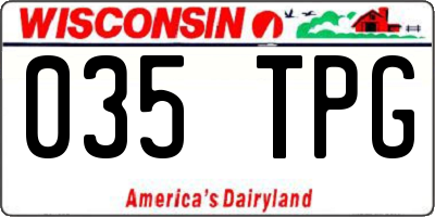 WI license plate 035TPG