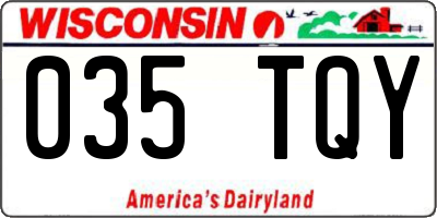 WI license plate 035TQY