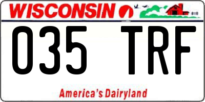 WI license plate 035TRF
