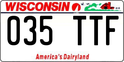 WI license plate 035TTF