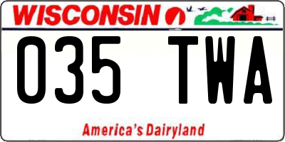 WI license plate 035TWA