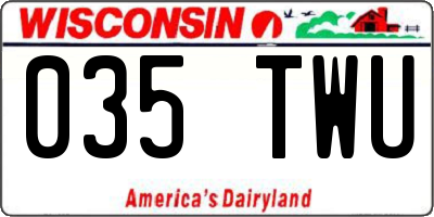 WI license plate 035TWU