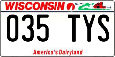 WI license plate 035TYS