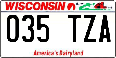 WI license plate 035TZA