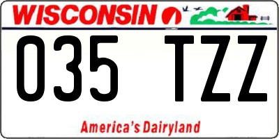 WI license plate 035TZZ