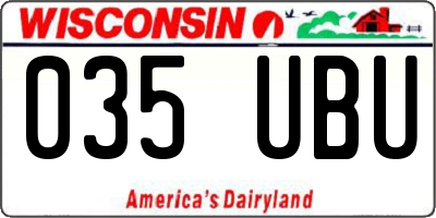 WI license plate 035UBU
