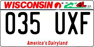 WI license plate 035UXF