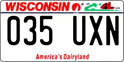 WI license plate 035UXN