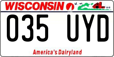 WI license plate 035UYD
