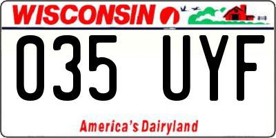 WI license plate 035UYF