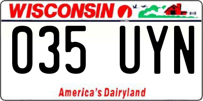 WI license plate 035UYN
