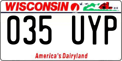 WI license plate 035UYP