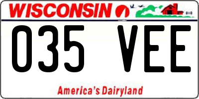 WI license plate 035VEE