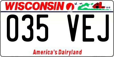 WI license plate 035VEJ