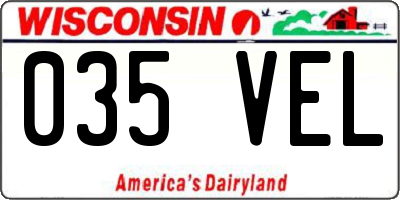 WI license plate 035VEL