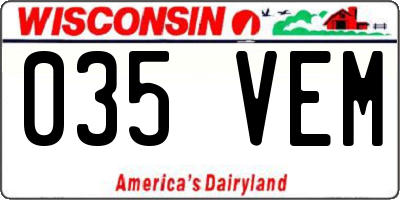 WI license plate 035VEM
