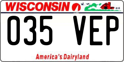 WI license plate 035VEP