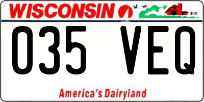 WI license plate 035VEQ