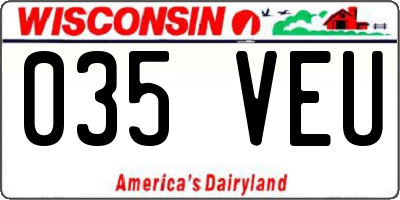 WI license plate 035VEU