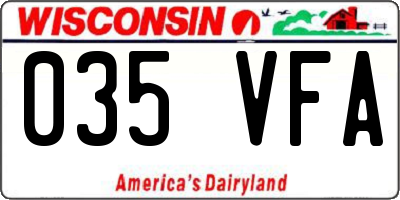 WI license plate 035VFA