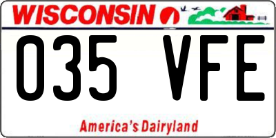 WI license plate 035VFE