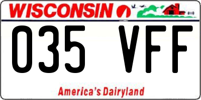 WI license plate 035VFF