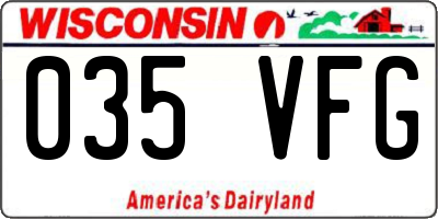 WI license plate 035VFG