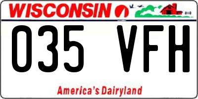 WI license plate 035VFH