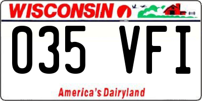 WI license plate 035VFI