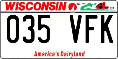 WI license plate 035VFK