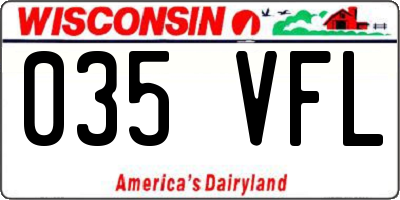 WI license plate 035VFL