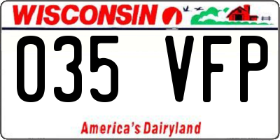 WI license plate 035VFP