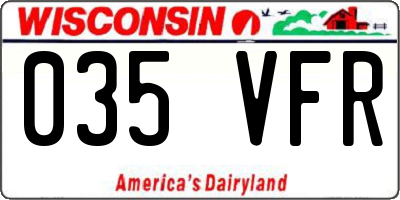 WI license plate 035VFR