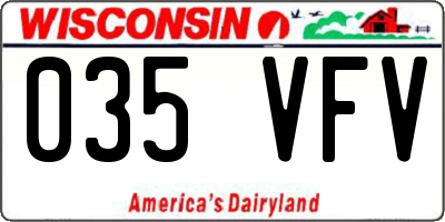 WI license plate 035VFV