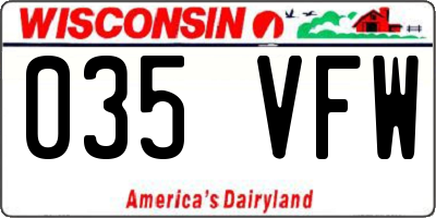 WI license plate 035VFW