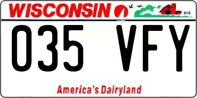 WI license plate 035VFY