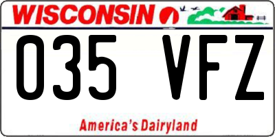 WI license plate 035VFZ