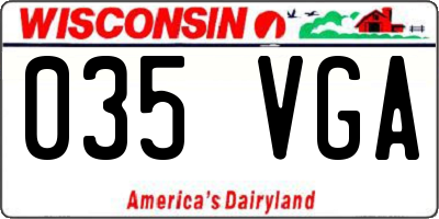 WI license plate 035VGA
